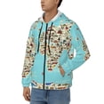 thumbnail image 3 of Uemuo World Travel Line Icons Map for Men's Fashion Full-zip Hoodies & Sweatshirts with Kangaroo Pocket, Zip-up Hooded Sweatshirt, Moisture Wicking & Breathable-Medium, 3 of 5
