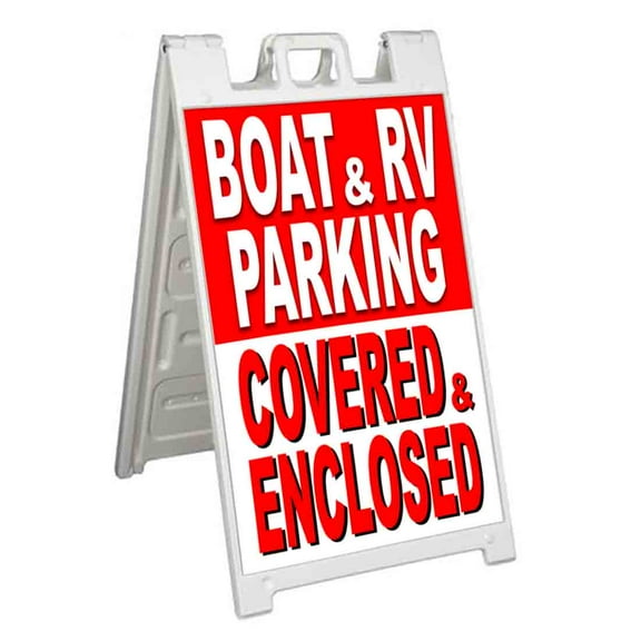 Boat & Rv Parking (24" X 36") Standard A-Frame Signicade, Includes Decal Applied To Stand