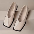 thumbnail image 5 of Purcolt Flats for Women Trendy Casual PU Leather V-Cut Square Toe Slip On Ballet Shoes Lightweight Comfort Soft Sole Dress Shoes for Walking Work Office, 5 of 7
