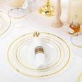 thumbnail image 6 of 350PCS Thanksgiving Clear-Gold Plastic Plates - Gold Plastic Dinnerware Sets for 50 Guests - 100 Gold Disposable Plates, 150 Gold Plastic Silverware, 50 Cups, 50 Napkins for Wedding & Party, 6 of 15