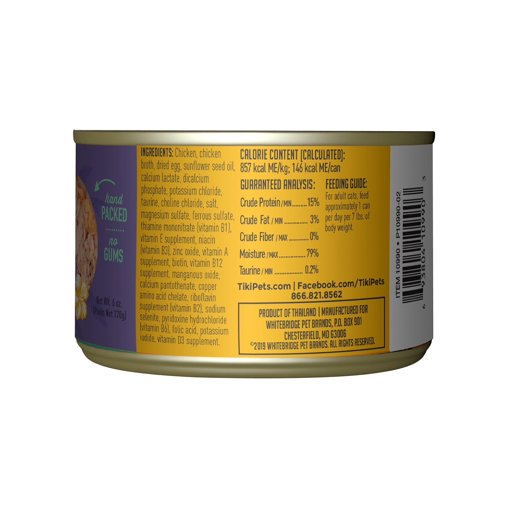 (6 pack) Tiki Cat Luau Wet Cat Food, Chicken & Egg, 6 oz. Can
