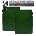thumbnail image 3 of SaniMore for iPad Pro 11 2024 Wallet Case with Card Slots & Pen Holder [Auto Sleep] PU Leather Magnetic Ciasp Kickstand Shockproof TPU Shell Full-body Protctive Retro Cover, Green, 3 of 9