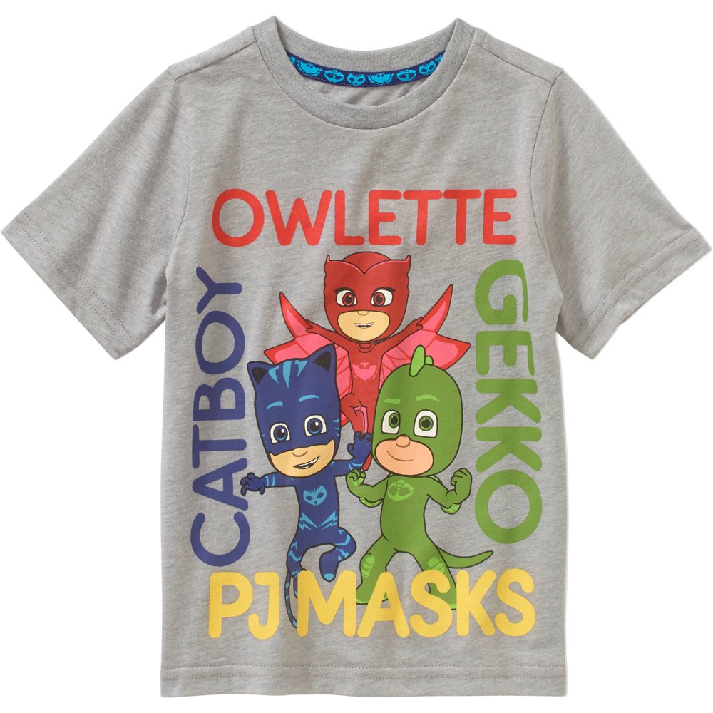 PJ Masks Toddler Boys' Short Sleeve Owlette, Catboy, GekkoTShirt