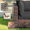thumbnail image 4 of Gaildon 7 Piece Patio Furniture Set with Fire Pit Table, All Weather Outdoor Sectional PE Rattan, Patio Conversation Sets with Cushions for Garden Lawn Balcony Porch Deck, Black, 4 of 9