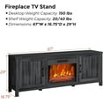 thumbnail image 5 of Tv Stand with Fireplace, 67" Rustic Media Console Table for 80" TVs, Farmhouse Entertainment Center with 23" Electric Fireplace Heater, Open Shelves, Side Cabinets, Storage for Living Room, 5 of 5