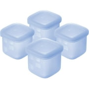 Olababy Clear Sense Silicone Storage Containers 4 Pack, 100% Safe Materials, 4 oz, Blueberry