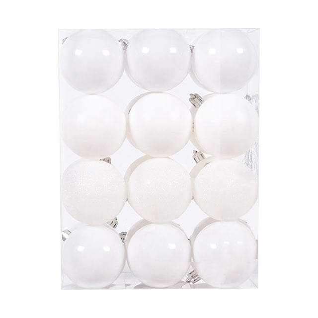 Fiudx Adornos para Árbol de Navidad, 24 Bolas Navideñas Colgantes, Bolas Navideñas de Plástico, Galvanoplastia, Juego de 24 Adorning Colgantes 3 Cm.