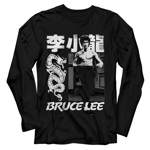Bruce Lee Chinese Dragon Men's Long Sleeve T Shirt Little Martial Arts Movie