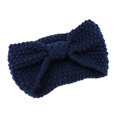 thumbnail image 3 of Estiramiento de Invierno Crochet Bow Warmer Ear Wide Knitted Headband Turban para Mujer - Azul, tal se describe Sunnimix Diadema de turbante de punto, 3 of 8