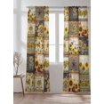 thumbnail image 2 of Sheer Curtains 96 Inches Long 2 Panels Set for Living Room, Sunflowers Semi Sheer Curtains for Windows, Farmhouse Vintage Western Texas Star Plaid Voile Window Treatments Rod Pocket Curtain, 2 of 7