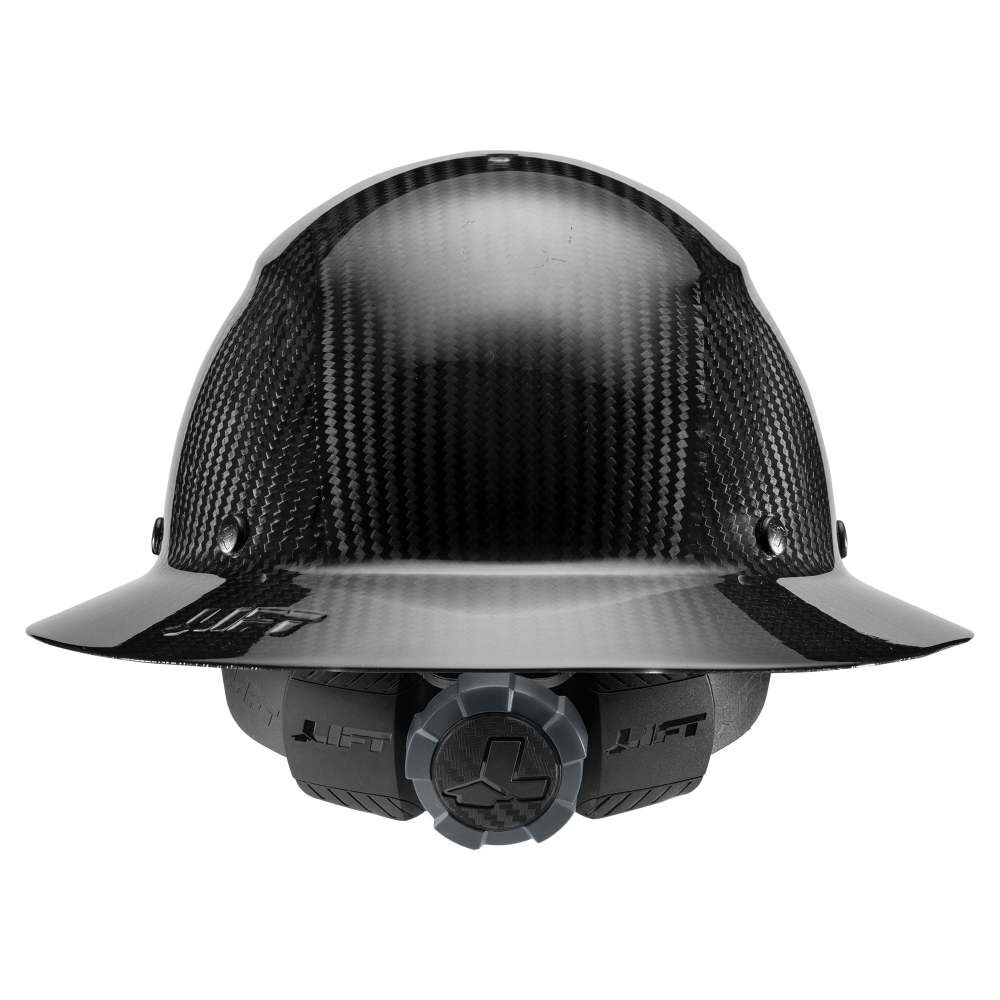 Actual Carbon Fiber Hard Hat - Full Brim Glossy Black