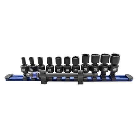 s 78111 12pc 1/4" Square & Hex Drive Magnetic Universal 6pt Impact Socket Set for Impact Wrenches & Drivers