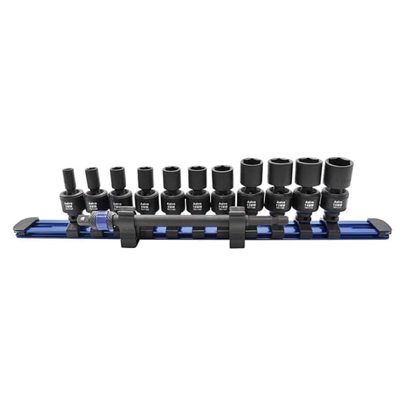 s 78111 12pc 1/4" Square & Hex Drive Magnetic Universal 6pt Impact Socket Set for Impact Wrenches & Drivers