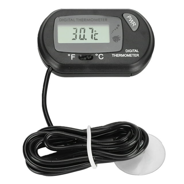 Termómetro digital para acuario con sensor LCD, controlador y cable, accesorios para pecera, color negro