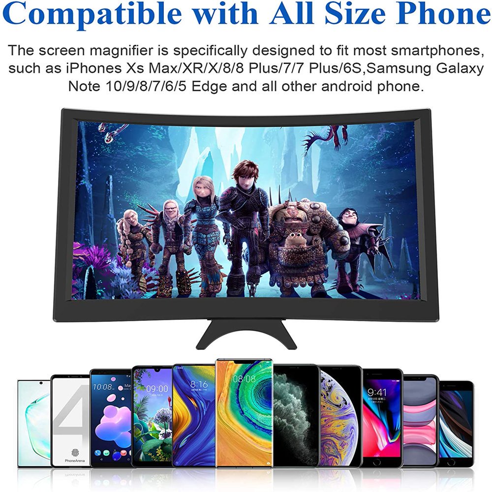 Loupe Projecteur écran 12" Pour Téléphone Portable - Support Amplificateur Uxcell Neuf