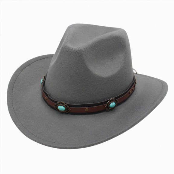 Ccpelsie Kids Western Cowboy Hat for 2t 3t 4t 5t 6t Girl Boy Wide Brim Beach Cowgirl Hat Cattleman Cowboys Hats(Grey,3-8 Years)