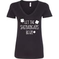 thumbnail image 3 of Inktastic Let the Shenanigans Begin Women's V-Neck T-Shirt, 3 of 5
