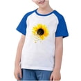 thumbnail image 3 of Feancey T-Shirts Graphiques d'Été pour Garçons, Décontractés, Imprimé Tournesol, Col Rond, Manches Courtes Raglan, T-Shirts Amples pour Enfants, Filles, Bébés, Soldes d'Été, Bleu, 9 Ans, 3 of 10
