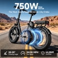 thumbnail image 2 of Helokeep 16" Fat Tire Step-Thru Folding Electric Bike for Women, 1200W Peak, 30 Miles Range, 25MPH, 48V 10Ah Battery, UL2849 Certified, Black, 2 of 9