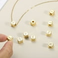 thumbnail image 4 of Rhinestone Letters Cube Beads, 26 Letters Dice Charm A-Z European Square Charm Alphabet Z Initial Dice Bead for Pendant DIY, 4 of 6