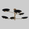 thumbnail image 4 of Stilnovo Style 6 Multi Color Shade Sputnik Chandelier Light Fixture Mid Century Brass Chandelier, 4 of 7
