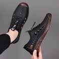 thumbnail image 4 of Sandalias para hombre de primavera y verano, zapatos casuales de cuero transpirable con agujeros para hombre, bolso de fondo suave antideslizante, 4 of 6