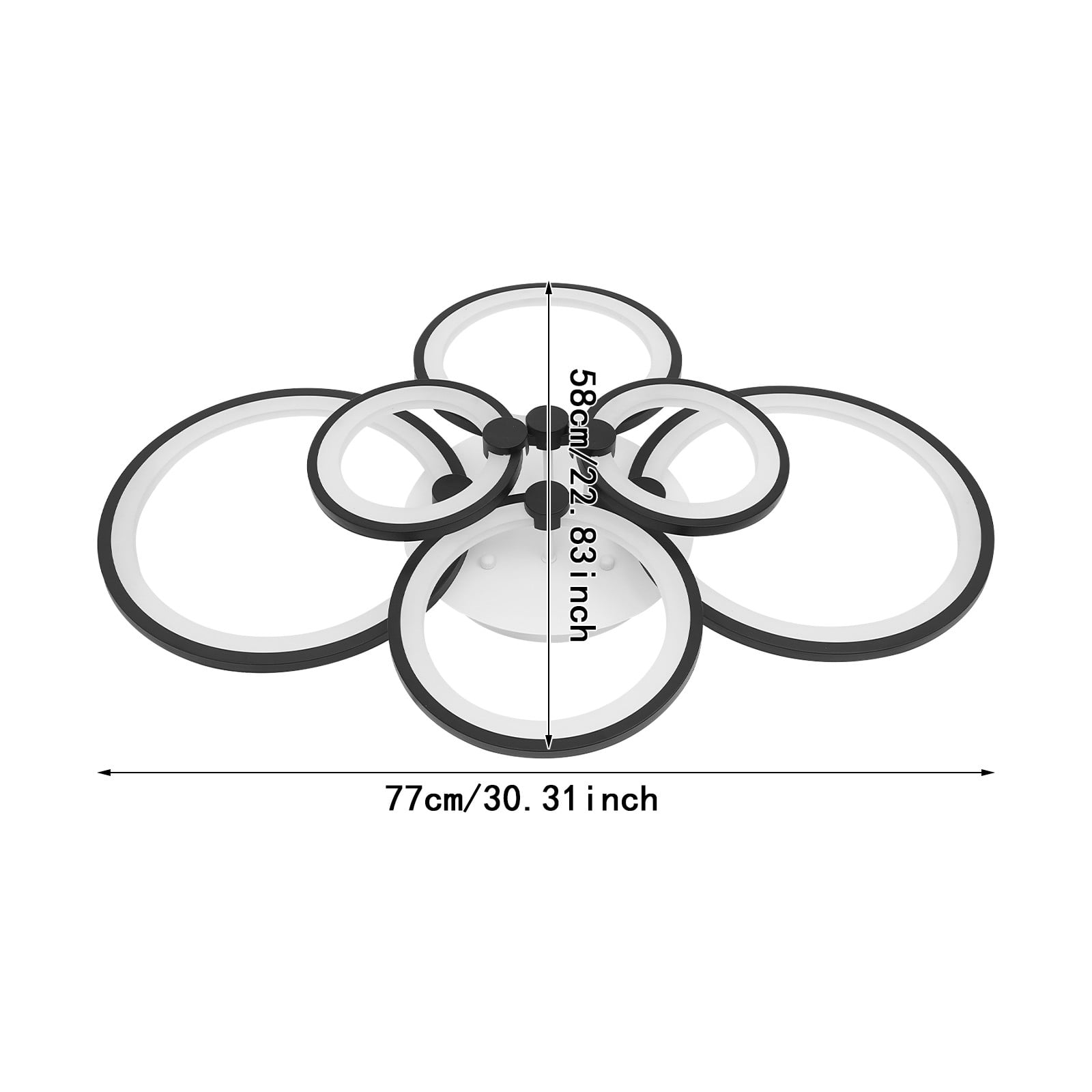 Modern 6-Light Ring Ceiling Lamp, 161.46-215.28ft² Coverage, 5%-100% Dimmable for Office/Hotel : Tools & Home Improvement