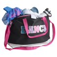 thumbnail image 4 of MADISON & DAKOTA Girls Dance Duffle Bag for Ballet, Dance, Dancewear, Clothing, Dresses, Skirts, Tutus, Tights, Stockings, Shoes and Accessories in Black with Glitter and Tote Straps, 4 of 7