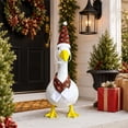 thumbnail image 2 of Aurorax Christmas Porch Goose Outfit 19 inch,Goose Clothes for Cement Goose Porch Goose 23"/17",Red Winter Scarf and Hat Porch Goose Costume for Outdoor Yard Home Decor, 2 of 6