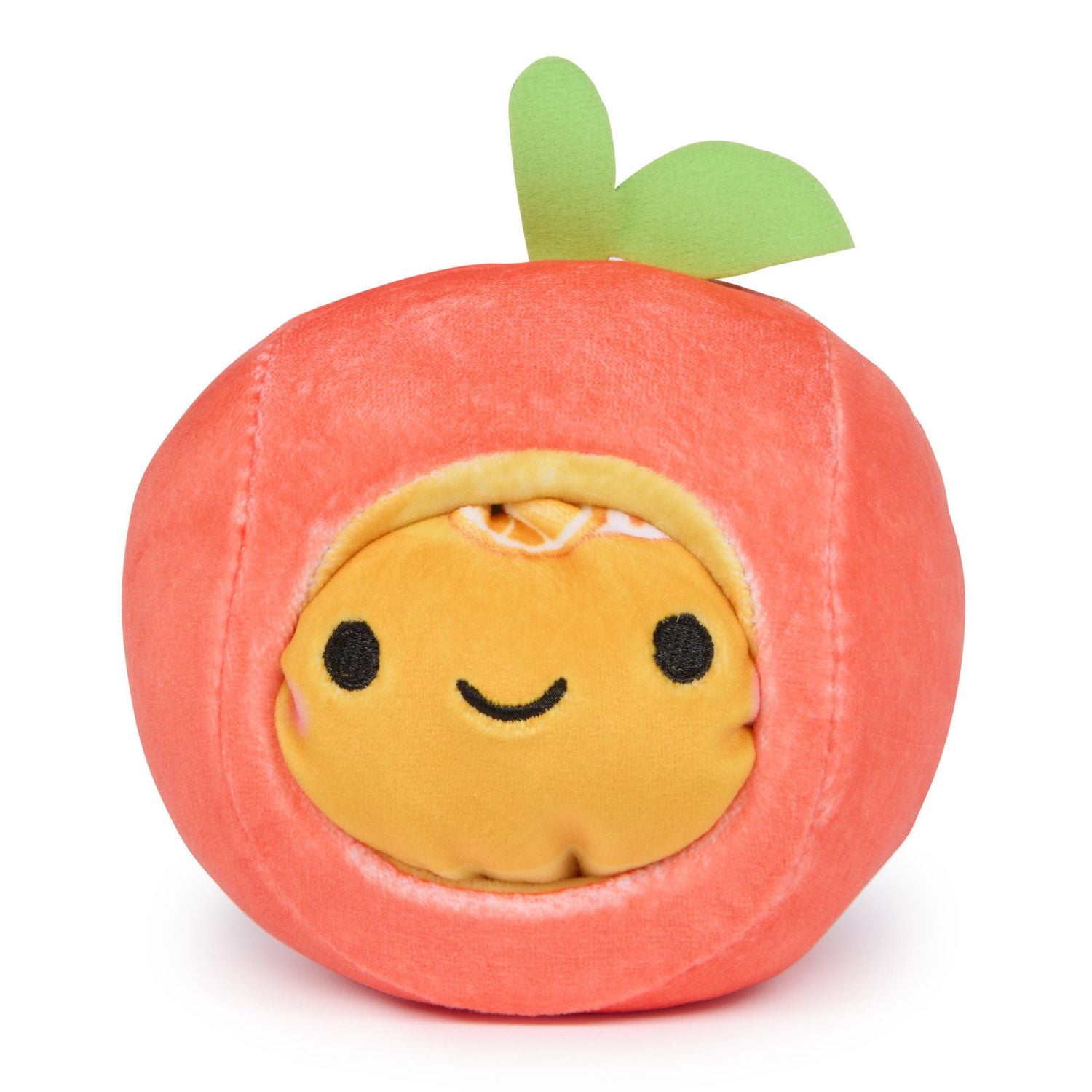 Cheeky Chonks Sitrus Squeeze, Peluche réversible, peluches sur le thème de la nourriture, peluche brique de jus de fruits à partir de 3 ans, orange, 11 cm