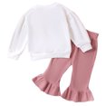 thumbnail image 3 of Baby Girl Outfits Kids Spring Print Knitted Long Sleeved Floral Tape Tops Bottom Outfits Girl Baby Clothes White 12 Months-18 Months, 3 of 7