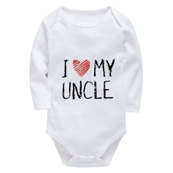 I Love My Uncle Onsies Boy Long Sleeve Coming Home from Hospital Outfit Girl White Newborn Girl Clothes 0-3 Months