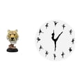 thumbnail image 1 of Elegante escultura de cabeza de tigre y figura de bailarina de ballet con reloj de pared silencioso para sala de estar, entrada, recibidor, mesa de le, 1 of 8