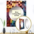 thumbnail image 3 of Designart "Timber Spectrum Mosaic" Abstract Shapes Mirror Wall Decor - Modern Yellow Abstract Hallway Wall Mirror Art - 40" x 30" Inch, 3 of 5