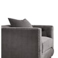 thumbnail image 3 of Fabric Upholstered Wooden Sofa Chair with Nail Head Trim Gray - Saltoro Sherpi, 3 of 5
