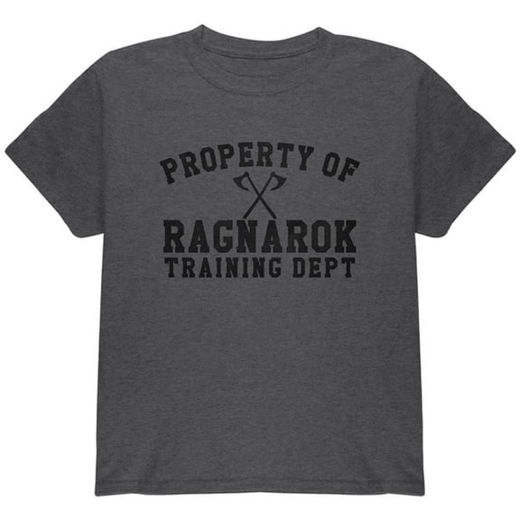 Viking Property of Ragnarok Youth T Shirt Dark Heather YLG