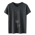 thumbnail image 4 of Chandails de Course à Motif Imprimé Pissenlit pour Femmes Col Rond Manches Courtes Chandails pour Femmes T-Shirt Haut Manches Longues pour Femmes Hauts T-Shirt en Spandex T-Shirts et Hauts pour Dames, 4 of 4