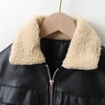 thumbnail image 4 of Esaierr Kids Boys Leather Jackets for Toddler Baby Faux Motorcycle PU Leather Coats Children Short Leather Jacket Outerwear Coats Aged for 1-7 Years, 4 of 8