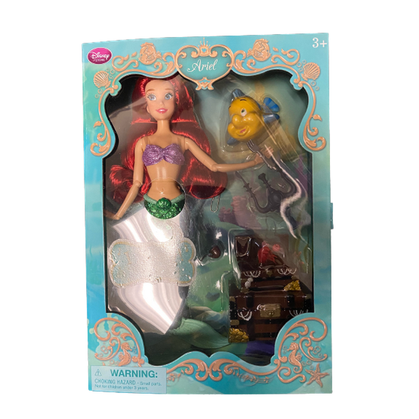 Disney Store Singing Princess Ariel 11" with flounder