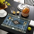 thumbnail image 3 of Blue Southwest Placemats Set of 6, Farmhouse Boho Aztec Abstract Geometric Placemats for Dining Table, Place Mats for Kitchen Tabletop, Waterproof Wipeable Dining Table Mats Set, 3 of 9
