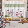 thumbnail image 6 of Kitchen Valances for Window, Simplistic Art Sage Green Light Filtering Rod Pocket Valance Curtain, Abstract Simple White Short Curtains Window Topper for Bedroom Bathroom Living Room 54x18in, 6 of 9
