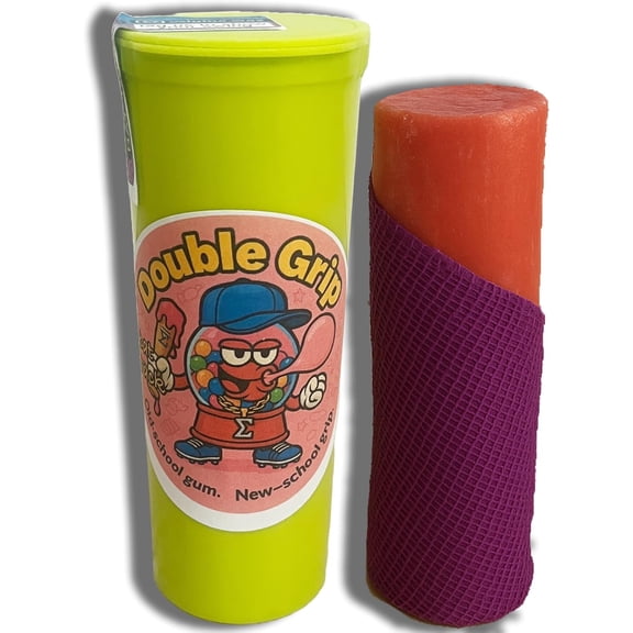 Sigma Wax Double Grip– Bubble Gum Scented Bat Tack | Pro-Level Grip Bar for Baseball & Softball Players | Ultra-Sticky Swing Booster - Made in USA