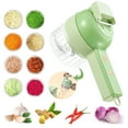 thumbnail image 2 of Slice Ease Electric Chopper, 4 in 1 Multi-Functional Portable Electric Vegetable Cutter Set, Wireless Grinder, for Home Kitchen Garlic, Peppers, Onions, Meat (Green, 2 egg beaters), 2 of 9