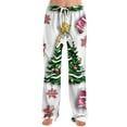 thumbnail image 6 of Women's Fashion Loose Christmas Print Casual Pants with Drawstring Elastic Waist, Comfortable Sleepwear and Loungewear Trousers for Home,Army Green,3XL, 6 of 6