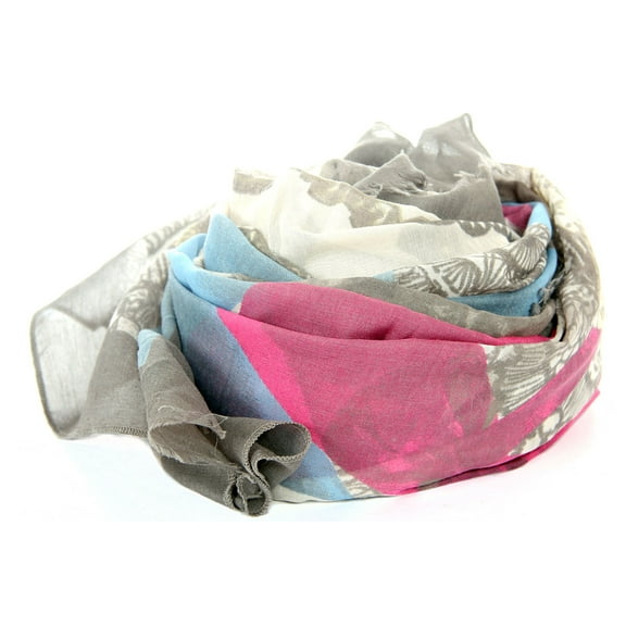 Women's Artsy Pearls & Rings Print Polyester Scarf Mocha/Multi Scarf Wrap 40 x 70 inches