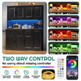 thumbnail image 4 of 72" Tall Kitchen Pantry Cabinet with 6 Doors Shelves & Led Lights & Charge Station, 60" Wide Freestanding Farmhouse Cupboard with 3 Drawer,3 Tier Storage Cart,7 Doors Storage,Adjustable Shelves,Black, 4 of 6