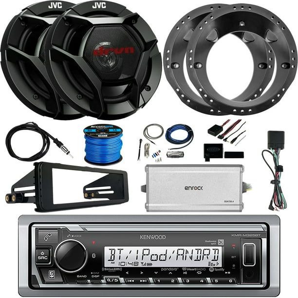 Kenwood KMRM325BT Marine Digital Media Bluetooth Receiver, 2 x JVC 300W 6.5" 2Way Coaxial