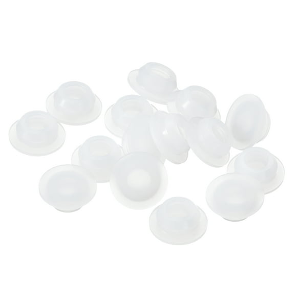 Unique Bargains Lot de 25 Bouchon en Silicone, Bouchon Rond en Caoutchouc à Encliqueter pour Trou de 10-10.5mm, Translucide