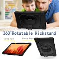 thumbnail image 4 of Epicgadget Case for Samsung Galaxy Tab A7 10.4 SM-T500/T503/T505/T507 (2020) - Protective Hybrid Shockproof 360 Rotating Stand Cover Case with Shoulder Straps (Black/Black), 4 of 5