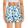 thumbnail image 2 of Lsque Golden Blue Snowflakes Printed Women's Running Shorts with Liner Pockets,Elastic Quick Dry Workout Athletic Gym Yoga Shorts,Womens High Waist Shorts-Small, 2 of 9